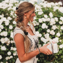 "Harmony" Pearls & Bows in Black & Cream Hair Tie Bracelets: Medium