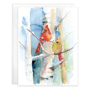 Boxed/Packaged Blank Note Card - Cardinal Pair on Birch: Box of 8