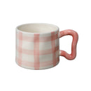 Checkered Ceramic Mug: Pink