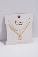 "Rise" Gold and Cream Sunrise Necklace Set - Buenz Gifts