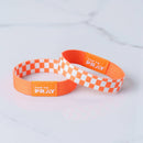 Tap To Pray® Wristband – Orange & White Checkers: Large - Buenz Gifts