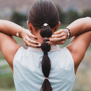 "Drive" Black and Cream Hair Tie Bracelets with Removable Ball Marker: Large - Buenz Gifts