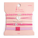 "Hope" Silver and Pink Breast Cancer Awareness Hair Tie Bracelets: Large - Buenz Gifts