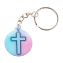 Tap To Pray® Acrylic Keychain: Blue Mountains + Cross - Buenz Gifts