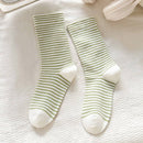 Rufia - Colorful Striped Mid-Calf Socks: Pink / One Size - Buenz Gifts