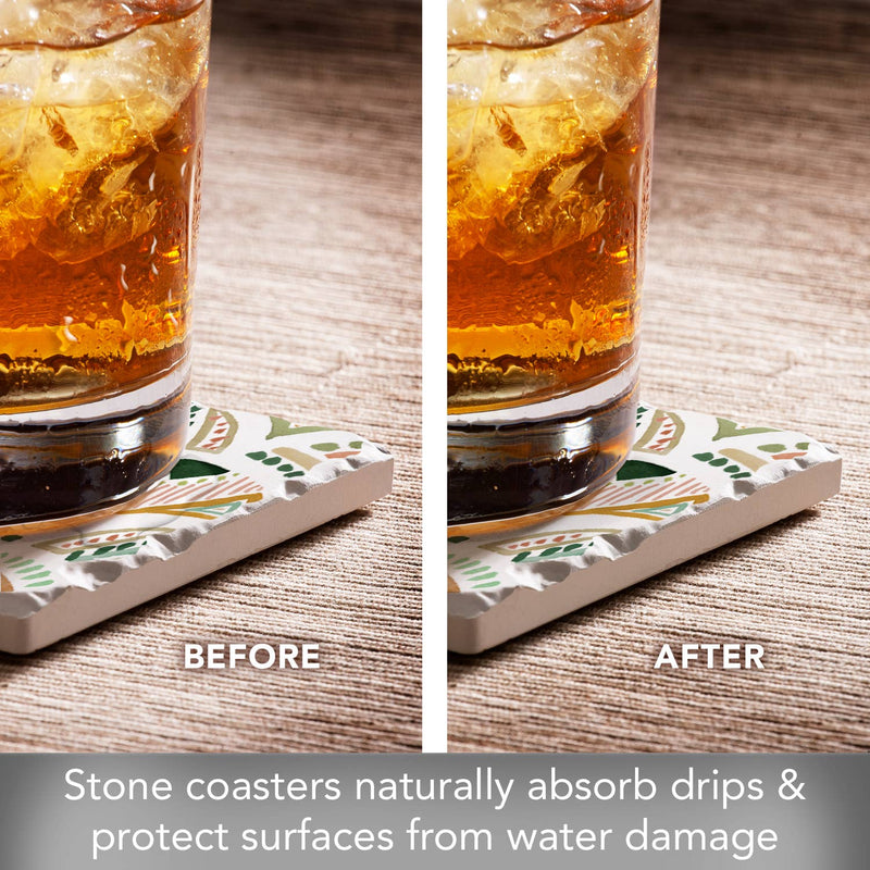 "Bohemian Tile" 4 Pack Assorted Image Coaster Set