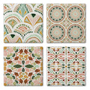"Bohemian Tile" 4 Pack Assorted Image Coaster Set