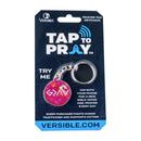 Tap To Pray® Acrylic Keychain: Pink Crystal + God Is Greater - Buenz Gifts
