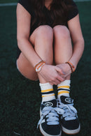 "Game Day" Orange & Black Hair Tie Bracelets: Medium