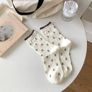 Rufia - Floral Lace Trim Socks: White / One Size - Buenz Gifts