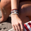 "Brave" Red, White & Blue with Silver Star Accents: Medium - Buenz Gifts