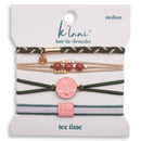 "Tee Time" Green and Pink Hair Tie Bracelets with Removable Ball Marker: Large - Buenz Gifts