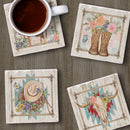 "Rosewood Ranch" 4 Pack Assorted Image Coaster Set