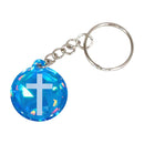 Tap To Pray® Acrylic Keychain: Blue Mountains + Cross - Buenz Gifts