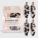 Eco-Friendly Creaseless Clips 4pc Set - Black Terrazzo - Buenz Gifts