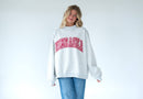 RED GINGHAM NEBRASKA APPLIQUE - GREY MOCKNECK *CUSTOMIZABLE*: 2XL - Buenz Gifts
