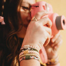 "Groove" Fun Floral Hair Tie Bracelets: Small