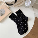 Rufia - Floral Lace Trim Socks: Beige / One Size - Buenz Gifts