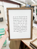 Do Not Be Dismayed | Mother's Day Gifts: White / Dark Walnut / 8x12"