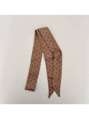 Scarvii - Vintage Floral Pattern Skinny Scarf: Khaki - Buenz Gifts