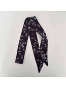 Scarvii - Vintage Floral Pattern Skinny Scarf: Black - Buenz Gifts
