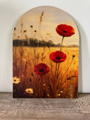 Fall Red Flowers Arch: 7x10"