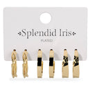 Combo 3, Assorted Textured Hoops: Silver