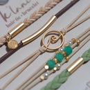 "Reflect" Gold Wave with Beachy Neutrals Hair Tie Bracelets: Large - Buenz Gifts