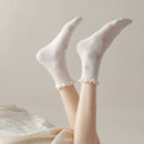 Rufia - Floral Print Ruffle Socks: YELLOW - Buenz Gifts