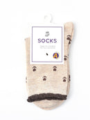 Rufia - Floral Lace Trim Socks: Beige / One Size - Buenz Gifts