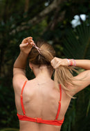 "Love" Pink Hearts Hair Tie Bracelets: Medium