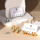 Combo 3, Delicate Pave Huggies: Gold