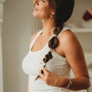"Glimmer" Soft Pinks with Pearl and Gold Accent Hair Tie Bracelets: Small