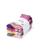 Rufia - 5 Pairs Bohemian Wool-Blend Socks Set: 7020 / ONE SIZE - Buenz Gifts