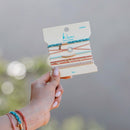 "Live" Teal and Coral with Gold Accent Hair Tie Bracelets: Large - Buenz Gifts