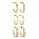 Combo 3, Assorted Textured Hoops: Silver