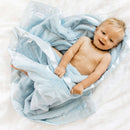 SATIN BORDER RECEIVING BLANKETS: Tan