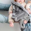 SATIN BORDER RECEIVING BLANKETS: Gray