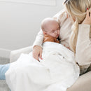 SATIN BORDER RECEIVING BLANKETS: Tan