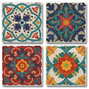 Spanish Villa Assorted Image Tumbled Tile Coaster 4 Pack