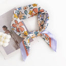 Scarvii - Cute Floral Square Scarf: NAVY / 70*70 - Buenz Gifts