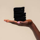 Recycled Fabric Ribbed Hair Elastics 10pc Set - Black - Buenz Gifts