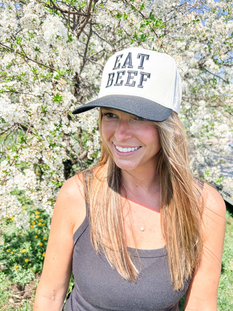 Western Eat Beef Embroidered Trucker Hat