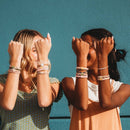 "Groove" Fun Floral Hair Tie Bracelets: Medium