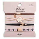 "Drive" Black and Cream Hair Tie Bracelets with Removable Ball Marker: Small