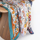 Scarvii - Cute Floral Square Scarf: NAVY / 70*70 - Buenz Gifts