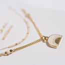 "Rise" Gold and Cream Sunrise Necklace Set - Buenz Gifts
