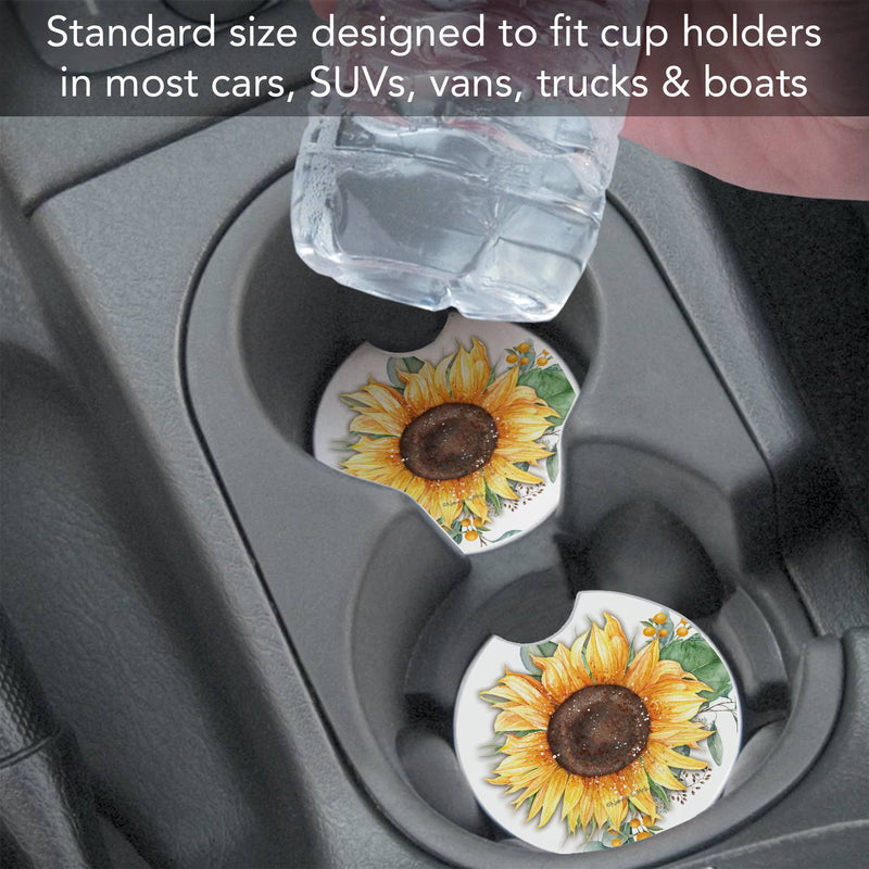 Sunflower Fields Bulk Stone Car Coaster