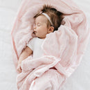 SATIN BORDER RECEIVING BLANKETS: Tan