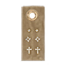 Cross Velvet Stud Gift Set: Silver
